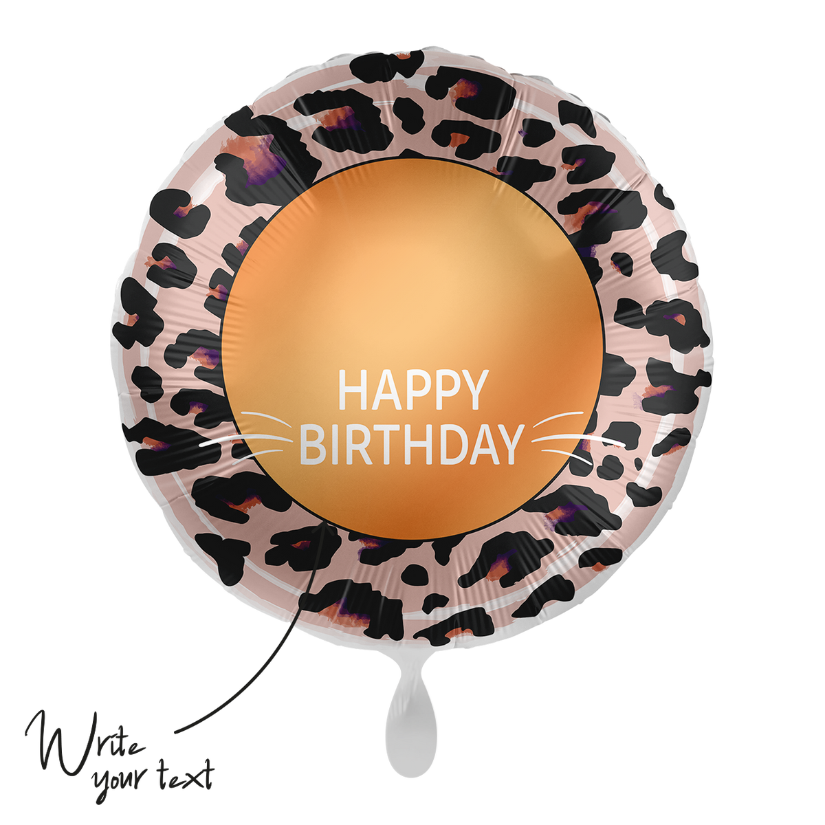1 Ballon - Personaliseer HET - Happy Birthday Leoprint
