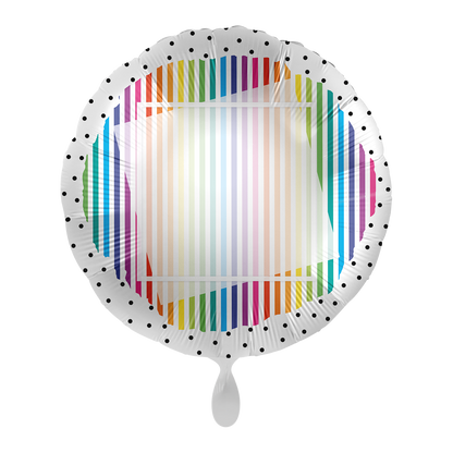 1 ballon - personaliseer HET - kleurrijke strepen - GER