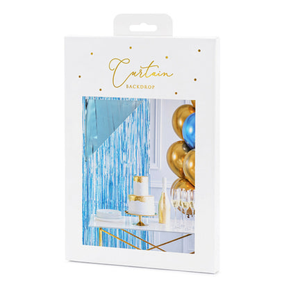 1 Glittergordijn - 2,5m - Lichtblauw