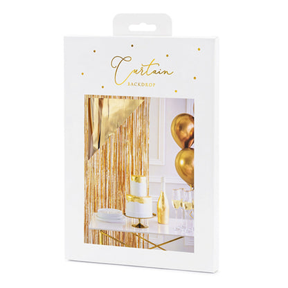 1 Glittergordijn - 2,5m - Goud