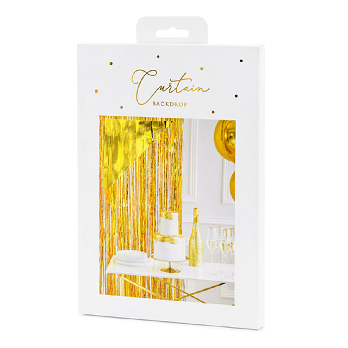 1 Glittergordijn - 2,5m - Glanzend Goud