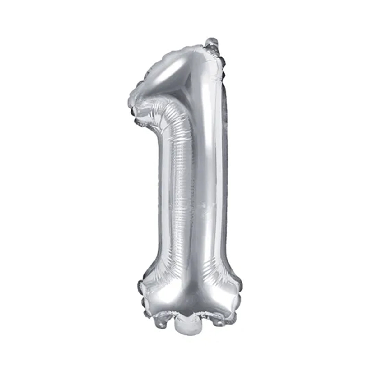 1 Ballon XS - Getal 1 - Zilver