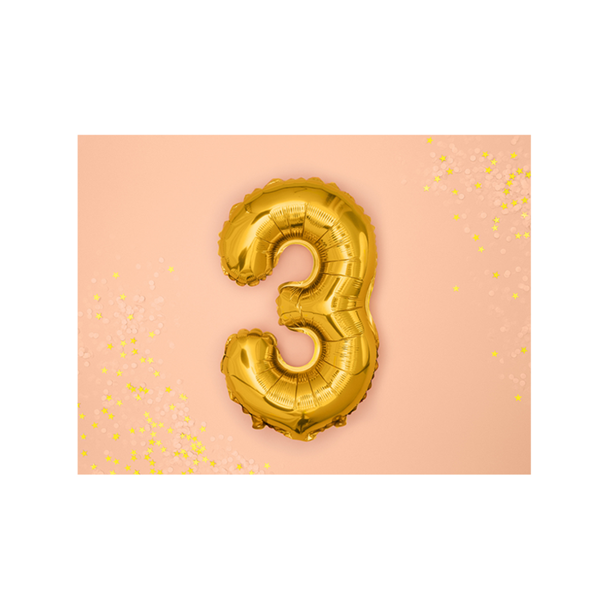 1 Ballon XS - Getal 3 - Goud