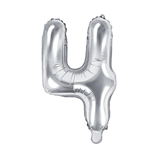 1 Ballon XS - nummer 4 - zilver
