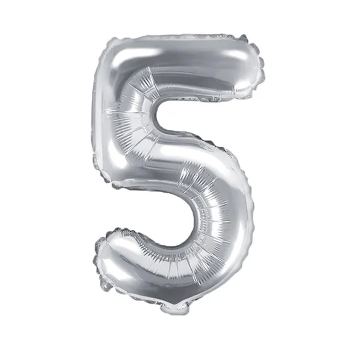 1 Ballon XS - Getal 5 - Zilver