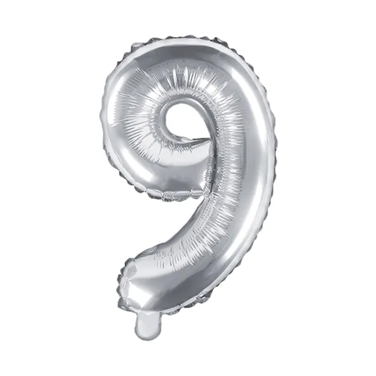1 Ballon XS - Getal 9 - Zilver