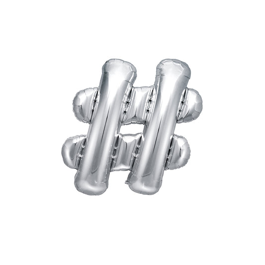 1 ballon XS - karakter # - zilver