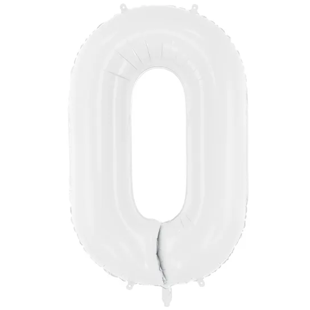 1 Ballon XXL - Cijfer 0 - Wit