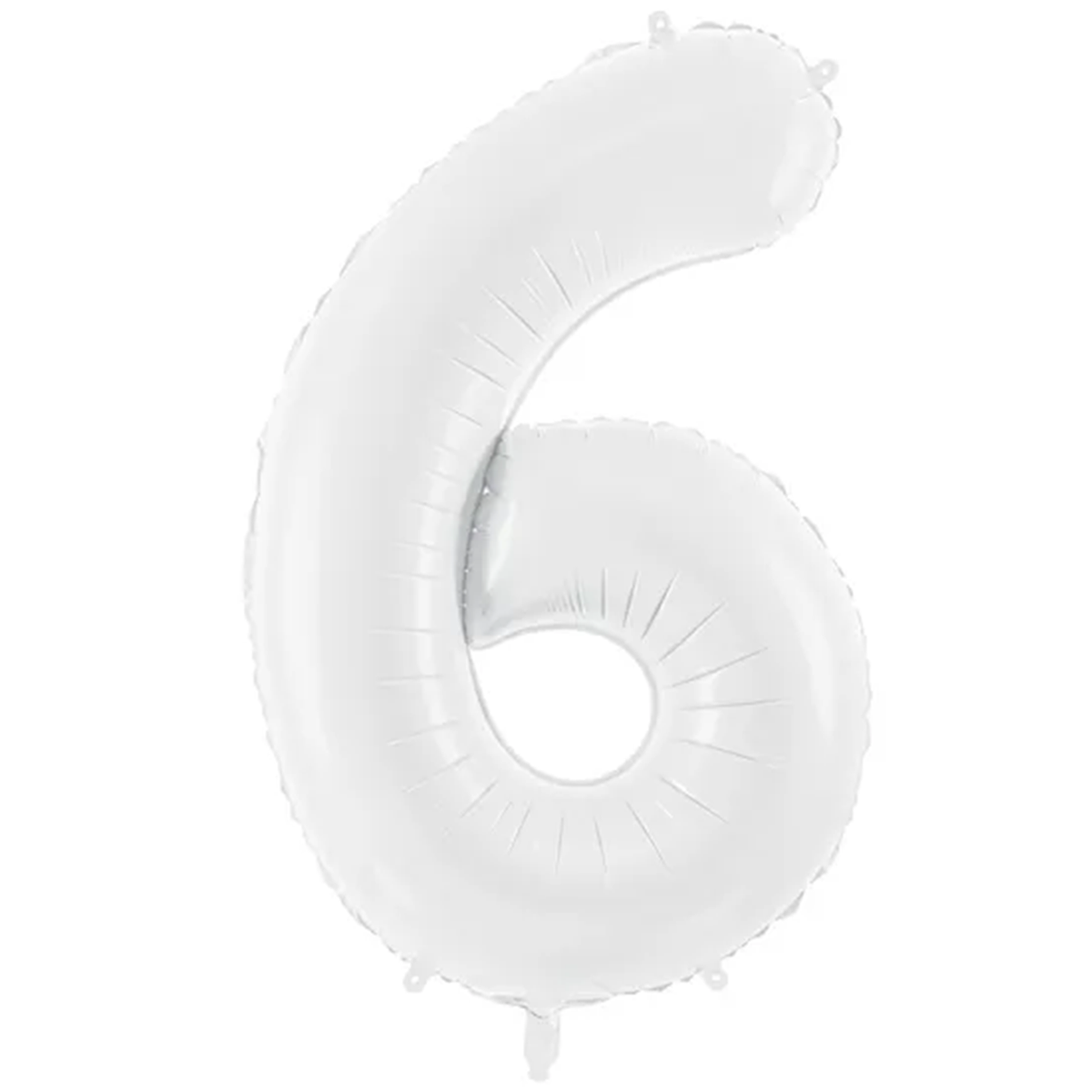 1 Ballon XXL - Cijfer 6 - Wit
