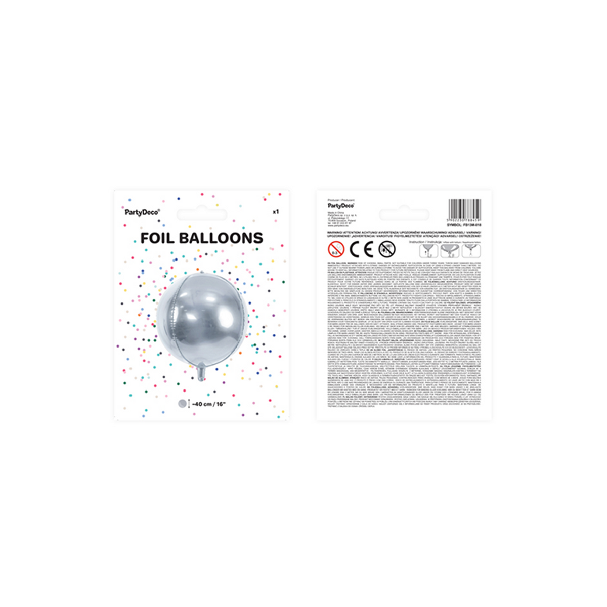 1 Bolvormige ballon - Zilver