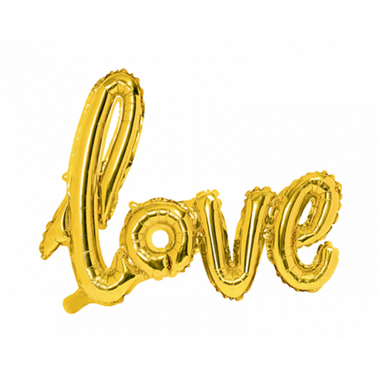 1 ballon - opschrift - Love - goud