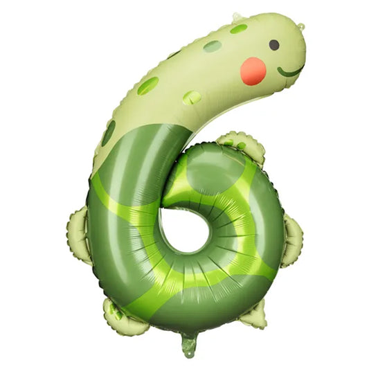 1 Ballon XXL - Cijfer 6 - Schildpad
