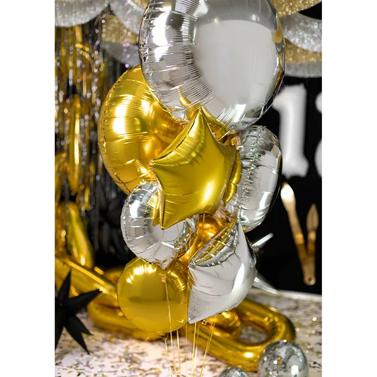 1 Ballon XXL - Rond - Zilver