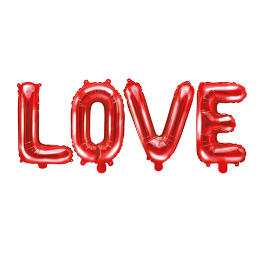 1 ballon - opschrift - LOVE - rood