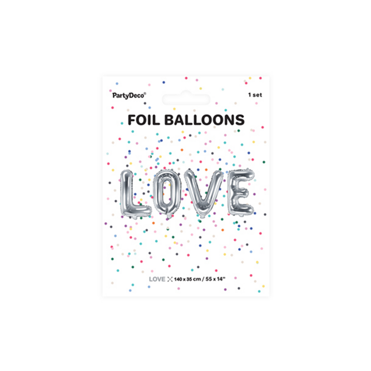 1 Ballon - Tekstopdruk - LOVE - Zilver