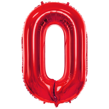 1 Ballon XXL - Cijfer 0 - Rood