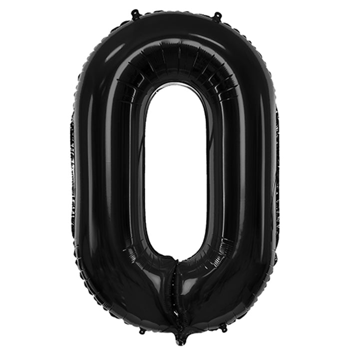 1 Ballon XXL - Cijfer 0 - Zwart