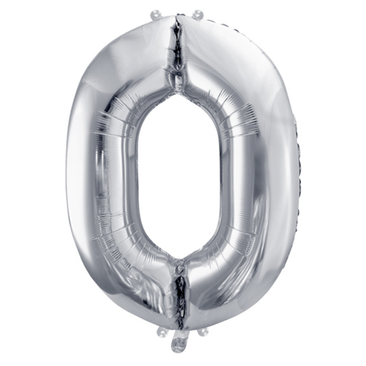 1 Ballon XXL - Cijfer 0 - Zilver