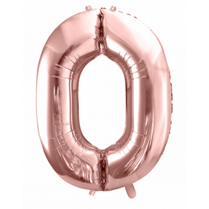 1 Ballon XXL - Cijfer 0 - Roségoud