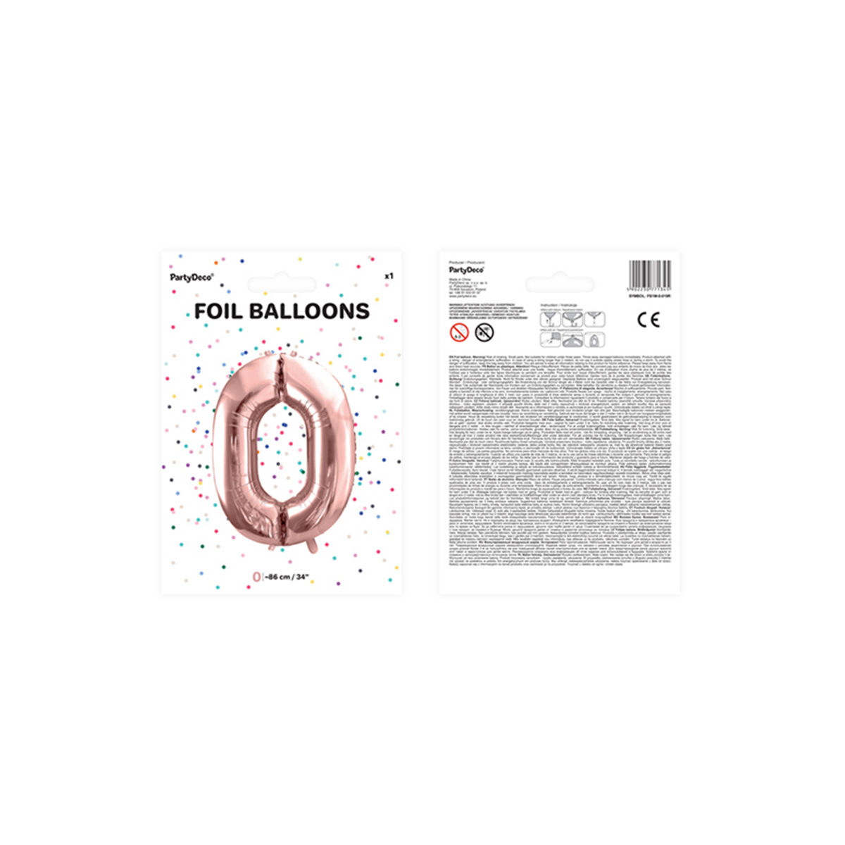 1 Ballon XXL - Cijfer 0 - Roségoud