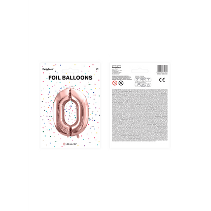 1 Ballon XXL - Cijfer 0 - Roségoud