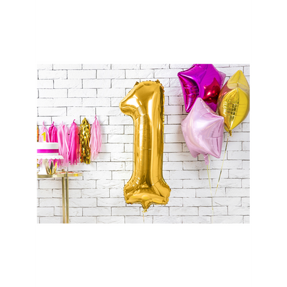 1 Ballon XXL - Cijfer 1 - Goud