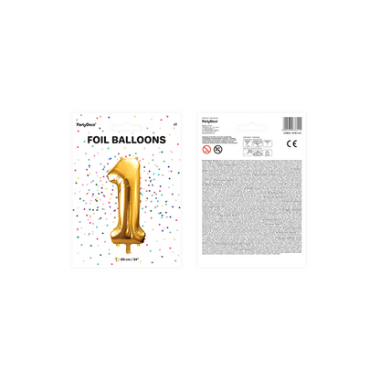 1 Ballon XXL - Cijfer 1 - Goud