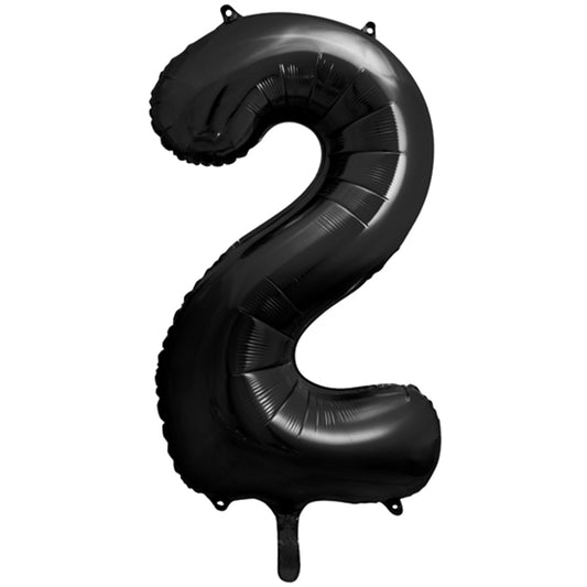 1 Ballon XXL - Cijfer 2 - Zwart