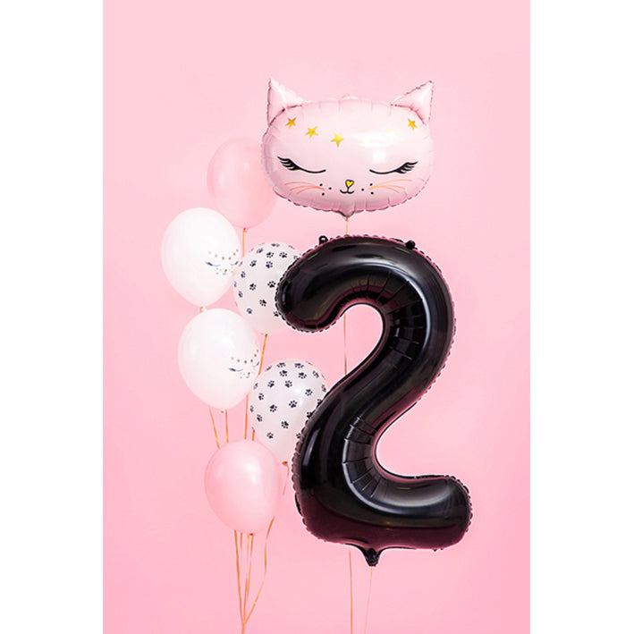 1 Ballon XXL - Cijfer 2 - Zwart