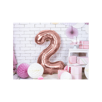 1 Ballon XXL - Cijfer 2 - Roségoud