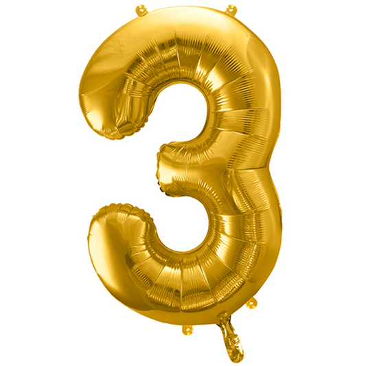 1 ballon XXL – Cijfer 3 – Goud