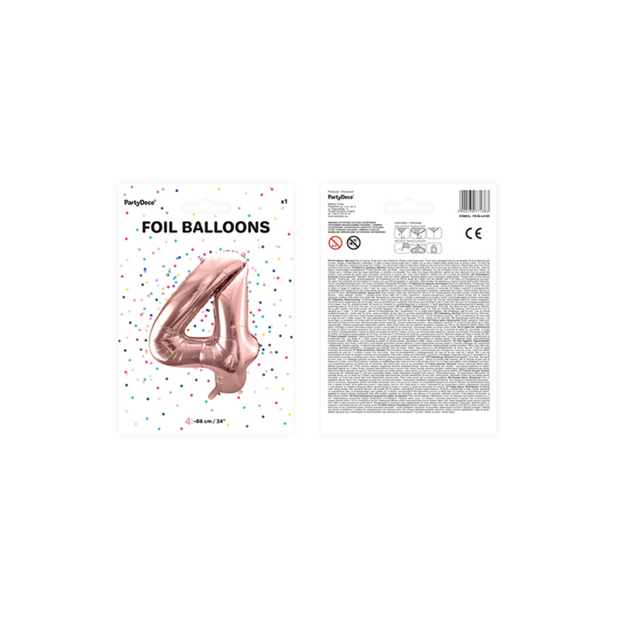 1 Ballon XXL - Cijfer 4 - Roségoud