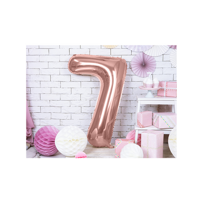 1 Ballon XXL - Cijfer 7 - Roségoud