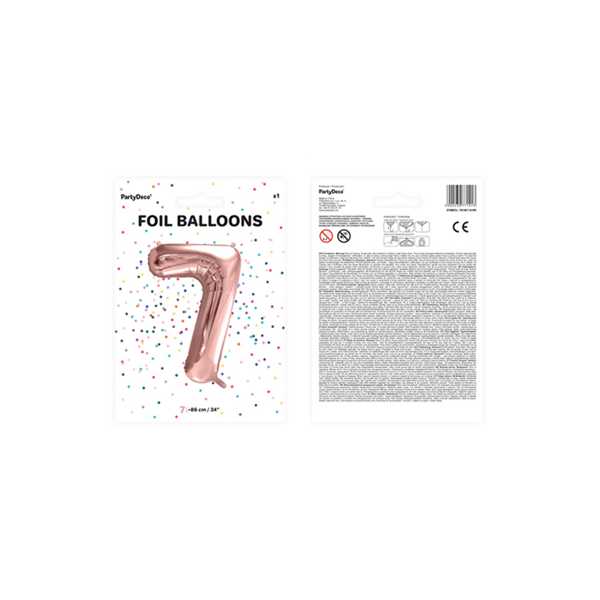 1 Ballon XXL - Cijfer 7 - Roségoud