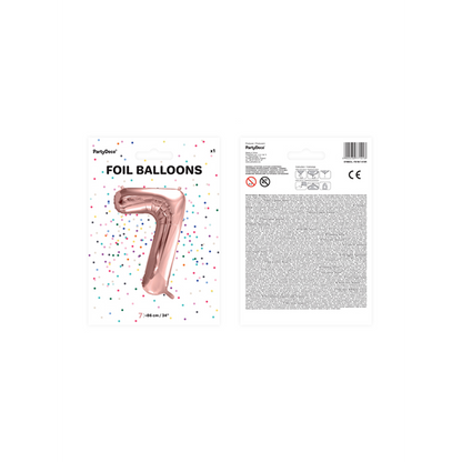 1 Ballon XXL - Cijfer 7 - Roségoud