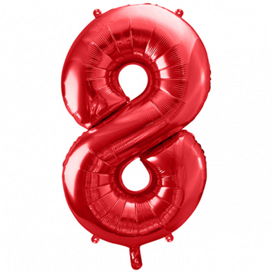 1 Ballon XXL - Cijfer 8 - Rood