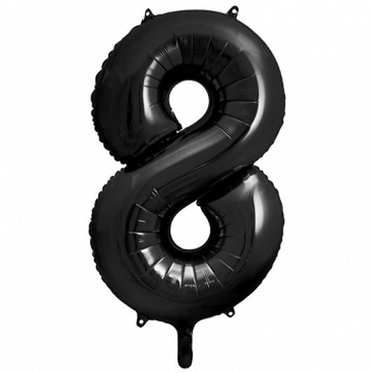 1 Ballon XXL - Cijfer 8 - Zwart