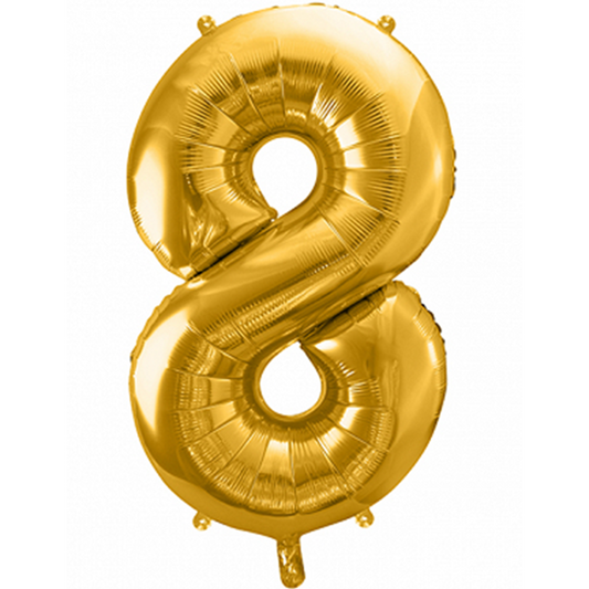 1 Ballon XXL - Cijfer 8 - Goud