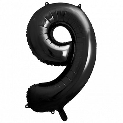1 Ballon XXL - Cijfer 9 - Zwart
