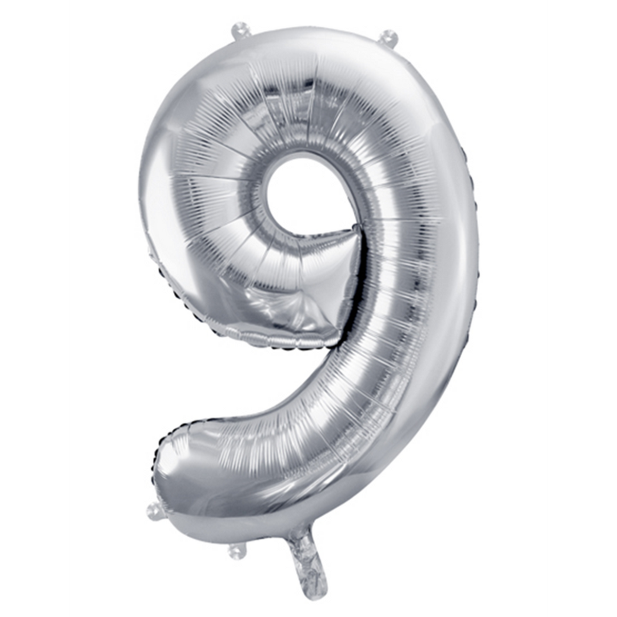 1 Ballon XXL - Cijfer 9 - Zilver
