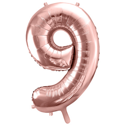 1 Ballon XXL - Cijfer 9 - Roségoud