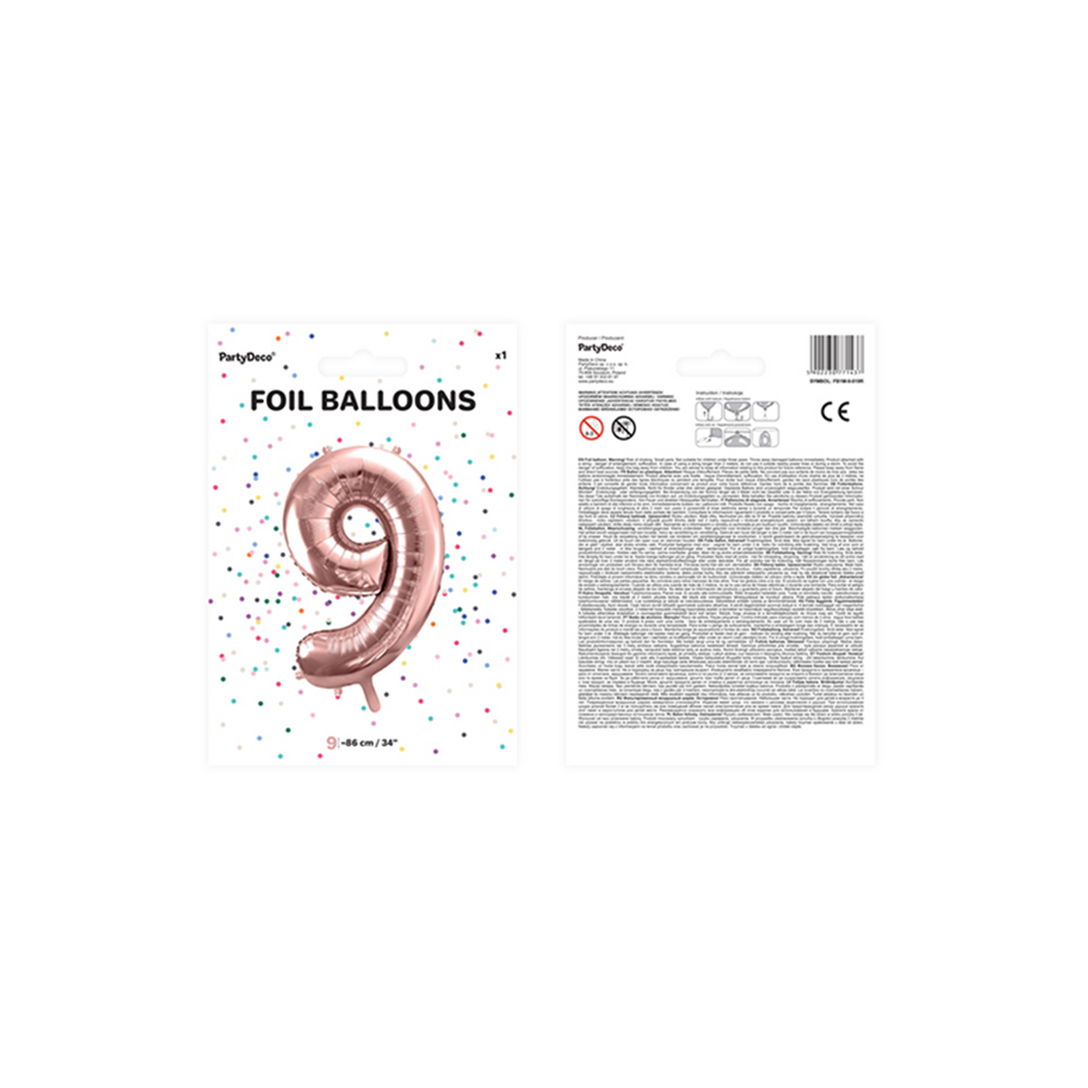 1 Ballon XXL - Cijfer 9 - Roségoud