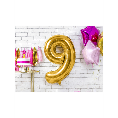 1 Ballon XXL - Cijfer 9 - Goud