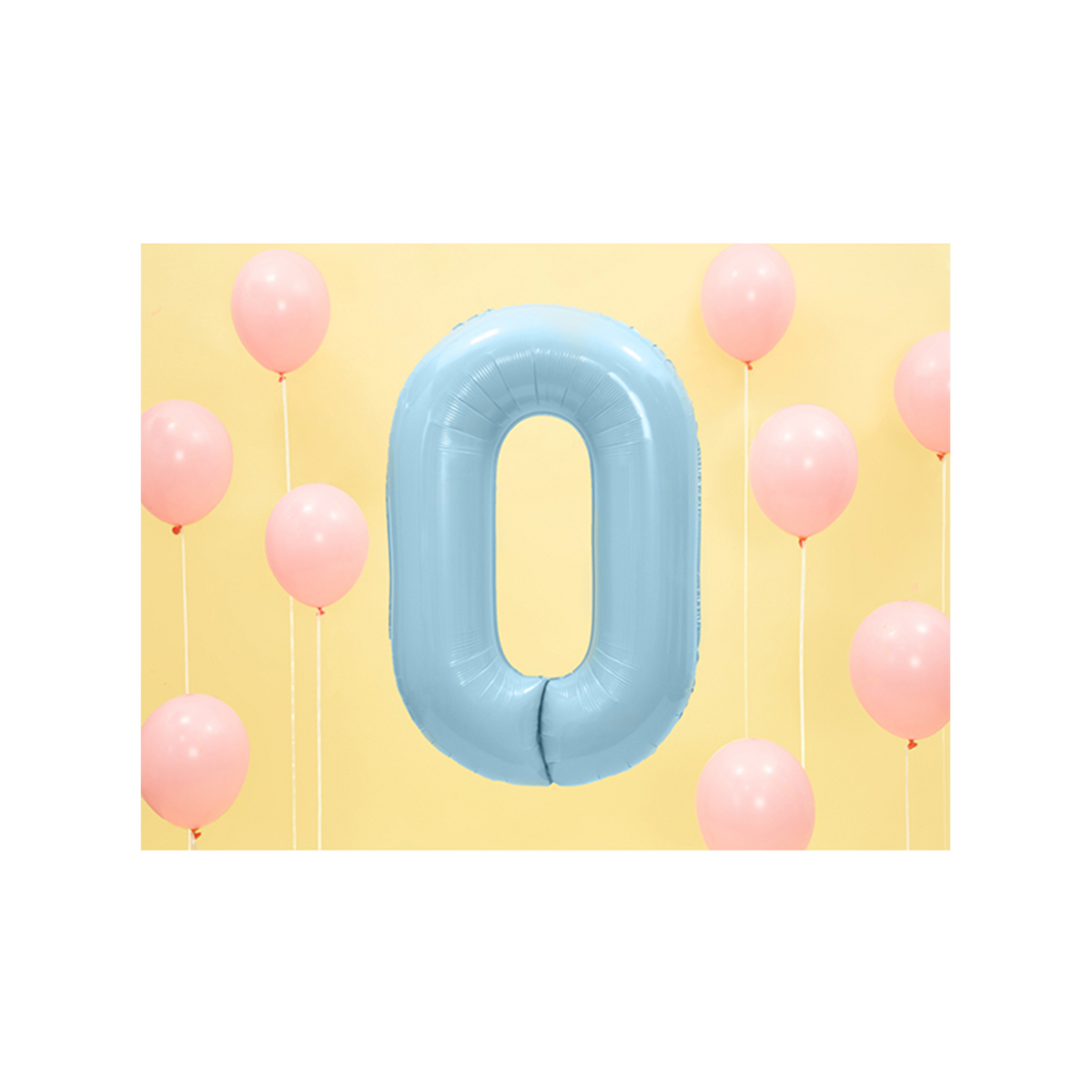 1 ballon XXL – Cijfer 0 – Lichtblauw