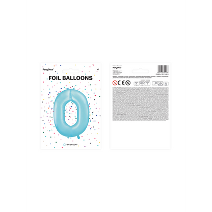 1 ballon XXL – Cijfer 0 – Lichtblauw