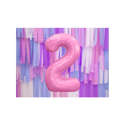 1 Ballon XXL - Cijfer 2 - Roze