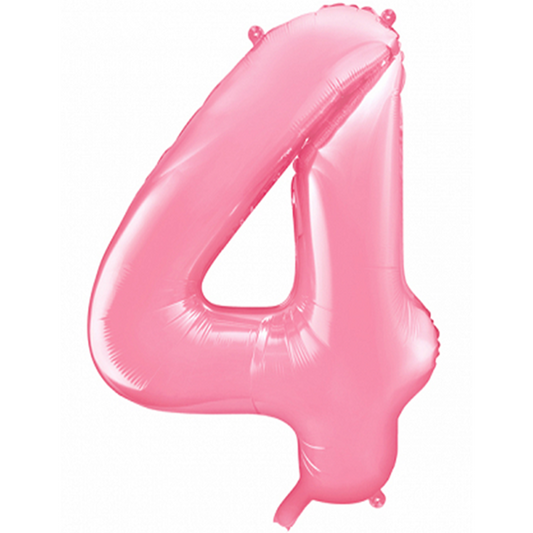1 Ballon XXL - Cijfer 4 - Roze