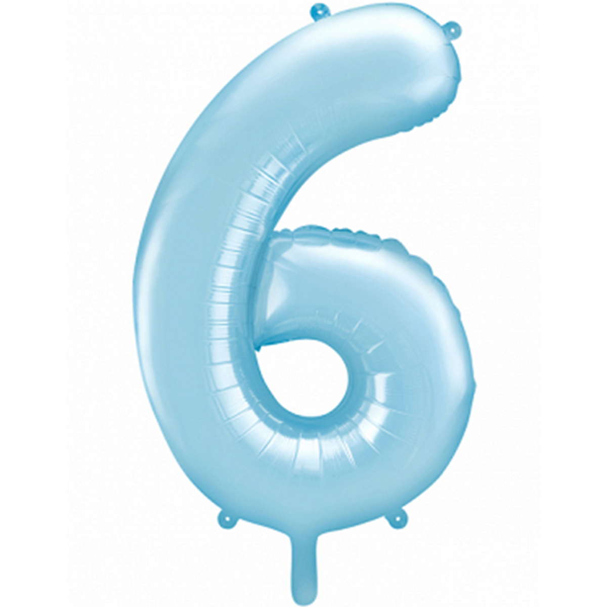 1 Ballon XXL - Cijfer 6 - Lichtblauw