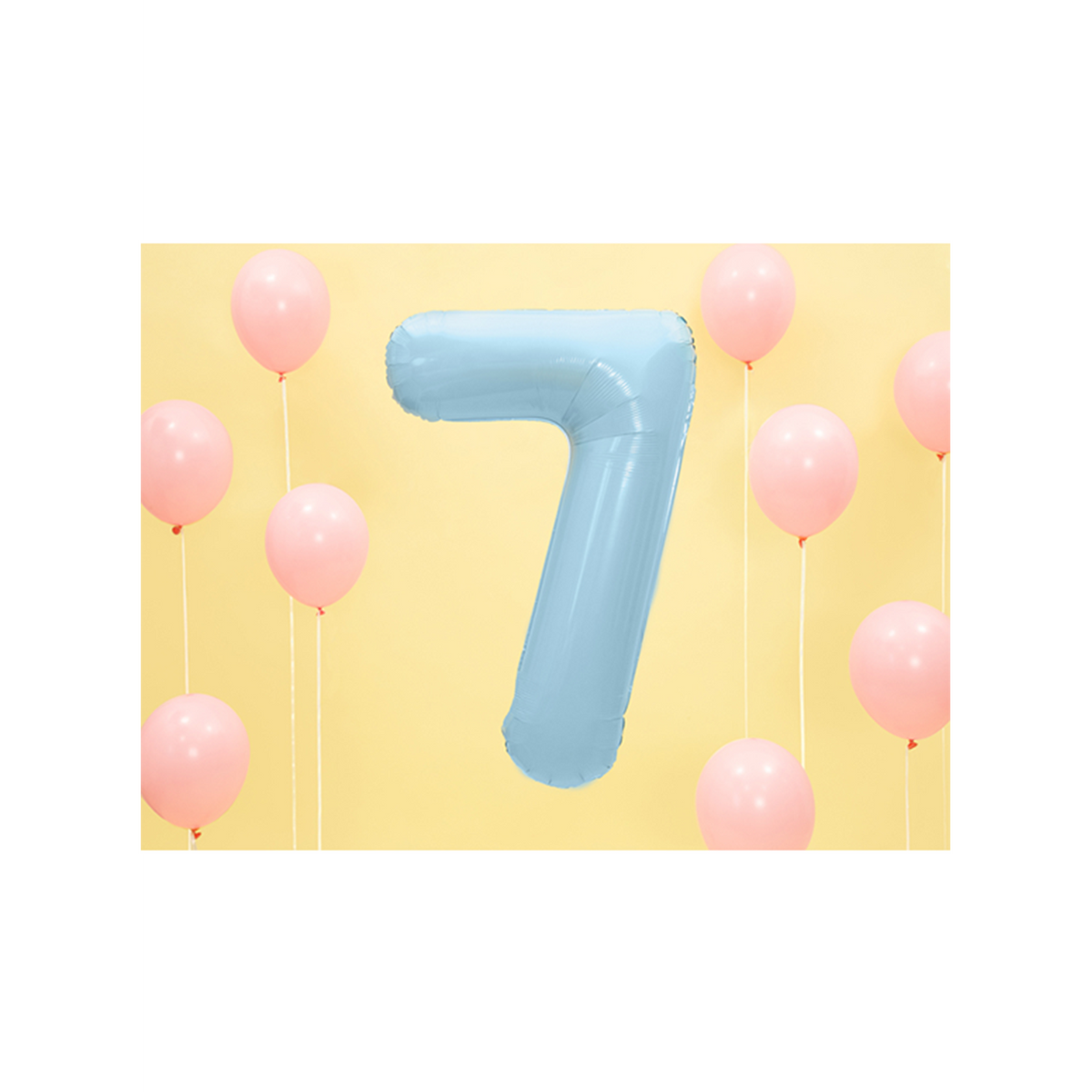 1 Ballon XXL - Cijfer 7 - Lichtblauw