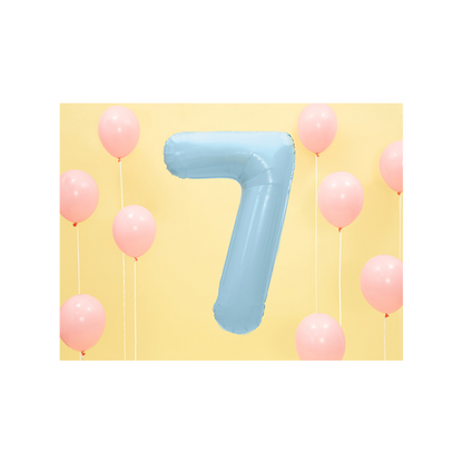 1 Ballon XXL - Cijfer 7 - Lichtblauw